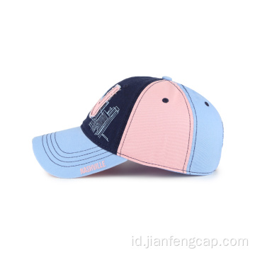 Topi baseball Washed Ladies dengan tambalan lapis ganda